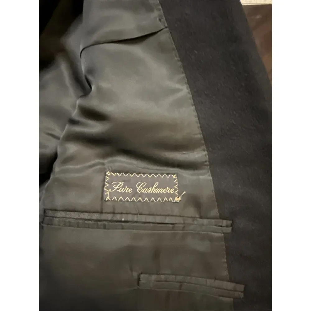Mens 42 R Ermenegildo Zegna 100 % Cashmere Solid Black Blazer Made Switzerland - Picture 5 of 12
